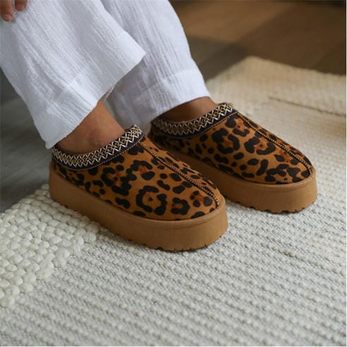 Wheres That From - Flatform Embroidered Low Ankle Slipper Boots