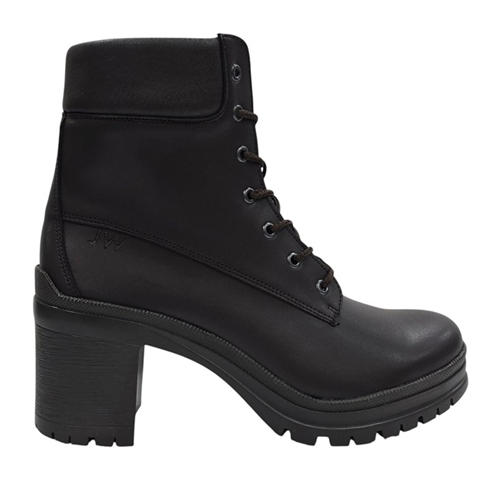 Jack Wills - Women's Premium Leather Block Heel Lace Up Ankle Boots