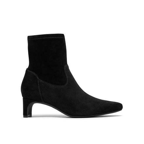 Clarks - Women's Edina Stretch Suede Heeled Ankle Boots