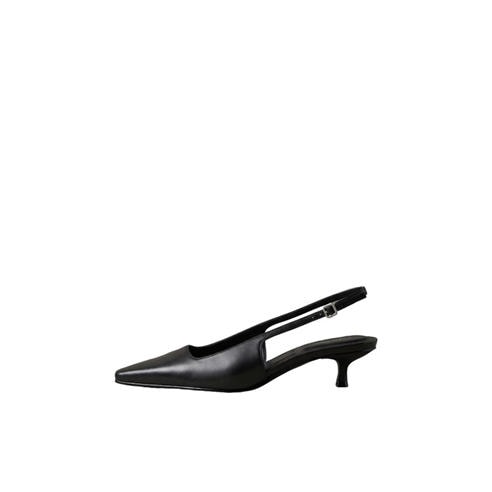 Calvin Klein - Women's Leather Kitten-Heel Square-Toe Mules