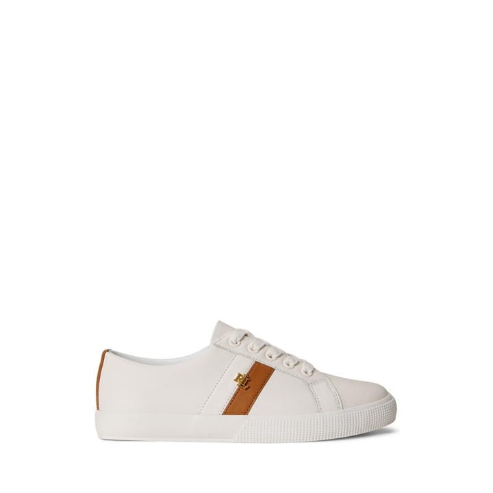 RL White - Lauren by Ralph Lauren - Women's Janson Leather Court Trainers