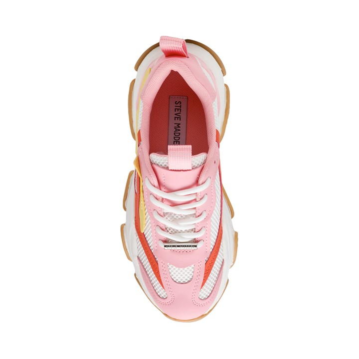 Pink/Yellow - Steve Madden - Women's Possession Chunky Trainers