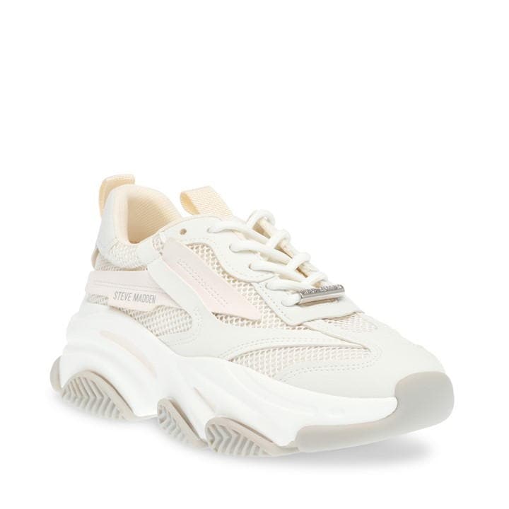 Wht Beige/Grey - Steve Madden - Women's Possession Chunky Trainers