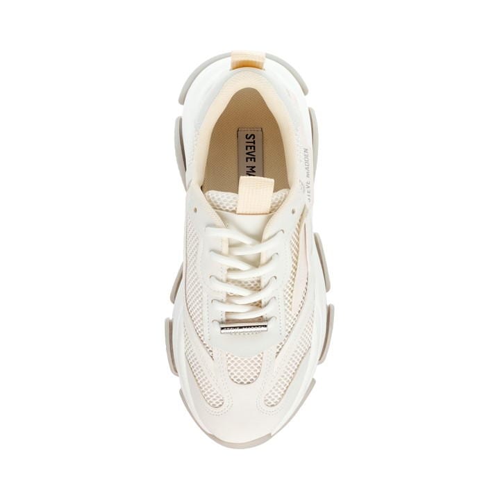 Wht Beige/Grey - Steve Madden - Women's Possession Chunky Trainers