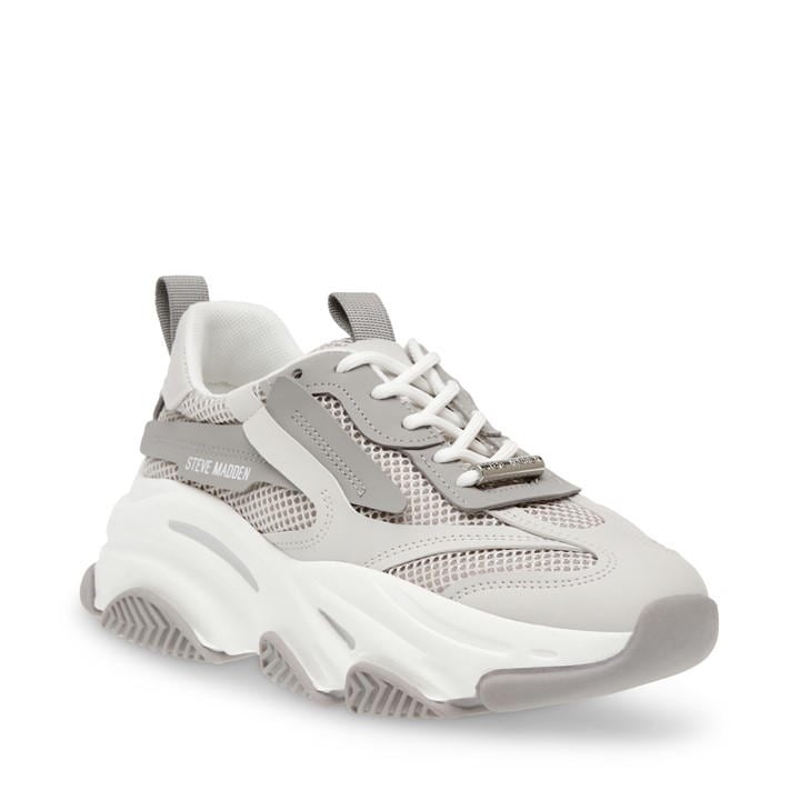 Grey/Grey - Steve Madden - Women's Possession Chunky Trainers