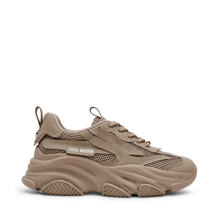 Steve Madden Women's Beige Possession Chunky Trainers Size 5