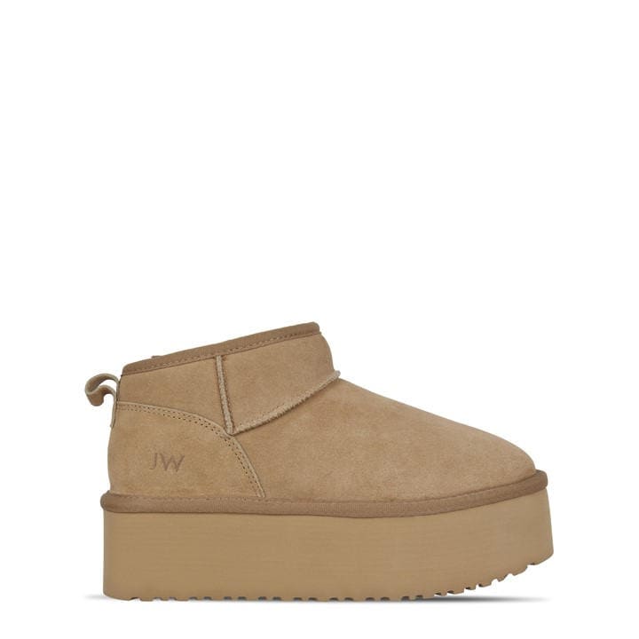 Jack Wills Women's Beige Platform Snug Boots Size 4