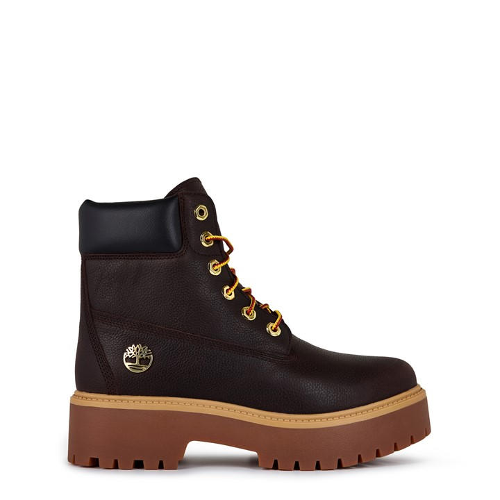 Timberland Women's Brown Stone Street 6-Inch Lace-Up Waterproof Boots Size 6