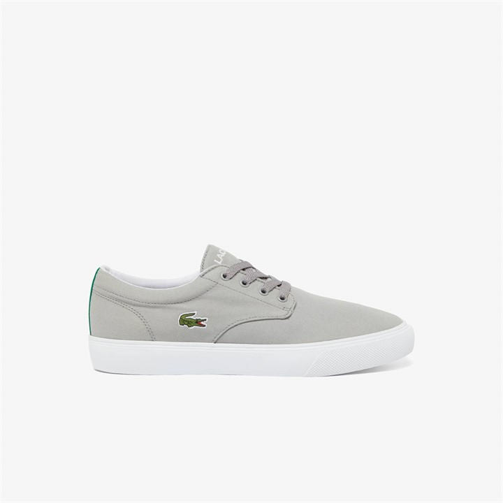 Lacoste Men's Grey Grip Base Canvas Low Top Trainers Size 12
