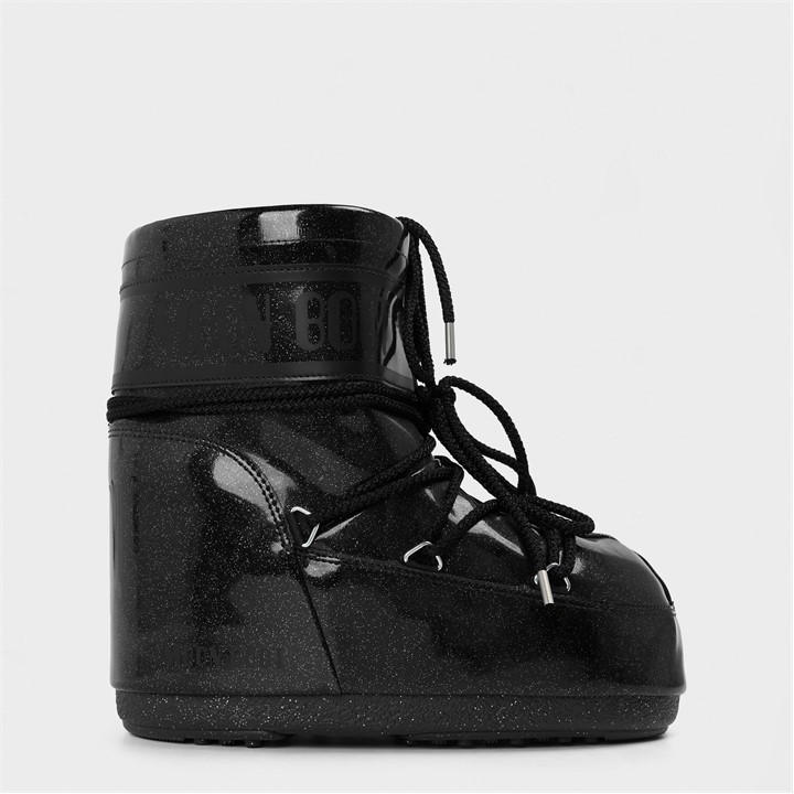 Moon Boot Women's Black Mn Bt Low Glitter Ld61 Size 3