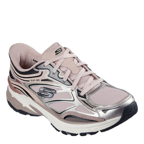 Skechers - Women's Metallic Overlay Mesh Slip On Trainers