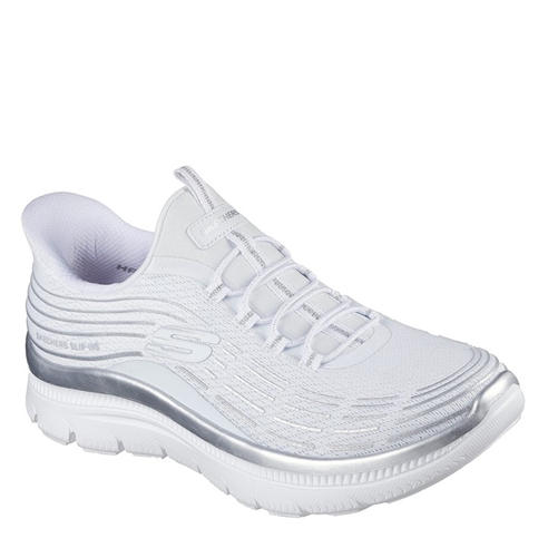 Skechers - Women's Mesh Bungee Glitter Print Slip On Trainers