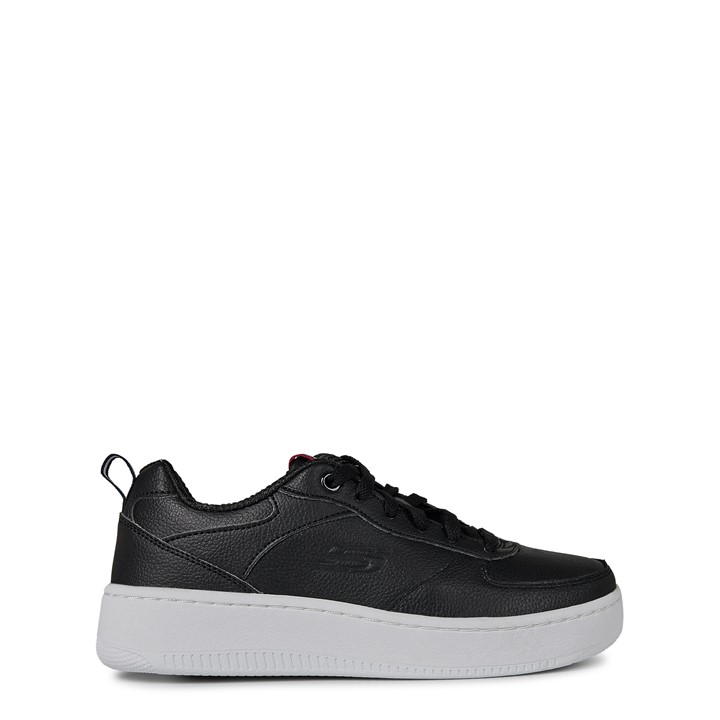 SKECHERS LEATHER OVERLAY LACE-UP W AIR-COOL LOW-TOP TRAINERS WOMEN