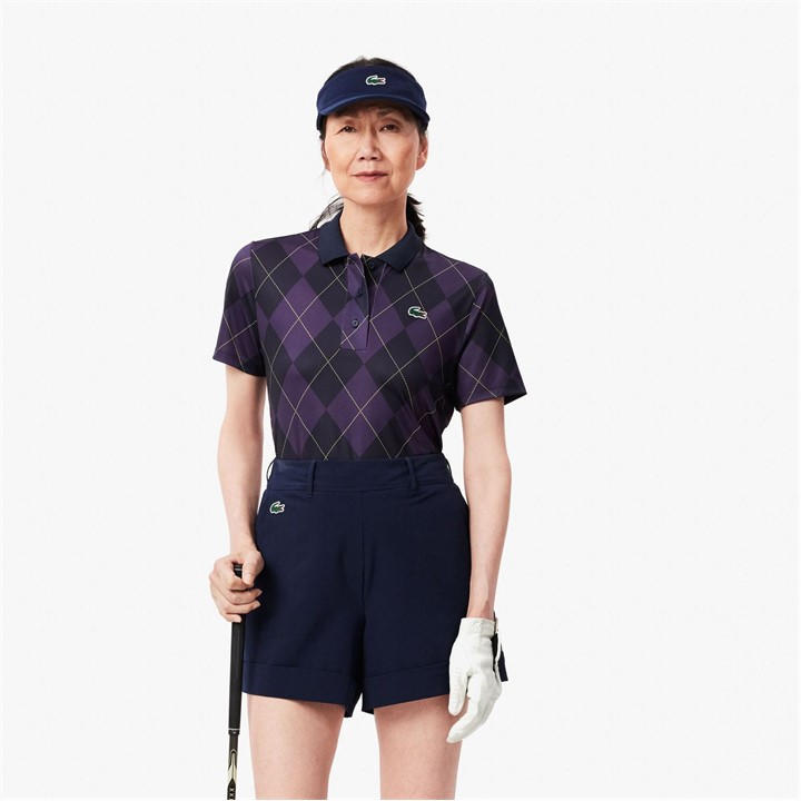 Lacoste Regular Fit Uv Protect Golf Polo Shir In Purple
