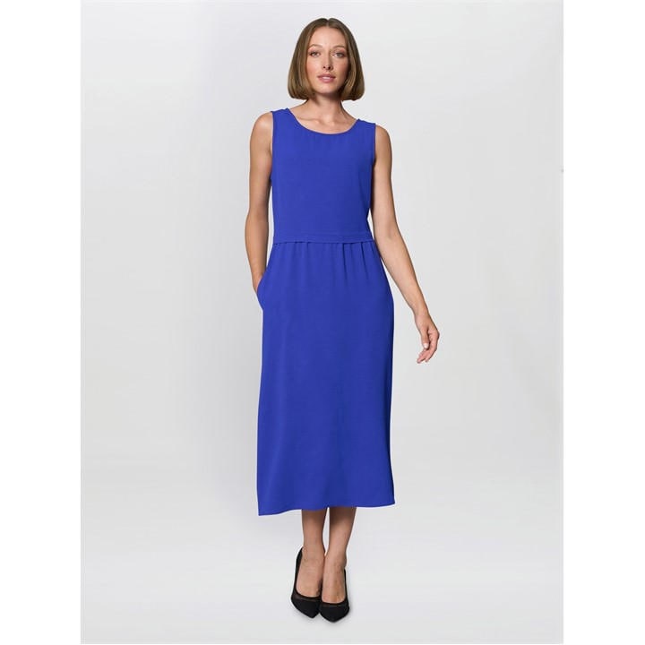 Gina Bacconi Xena Sleeveless Midi Dress - Blue