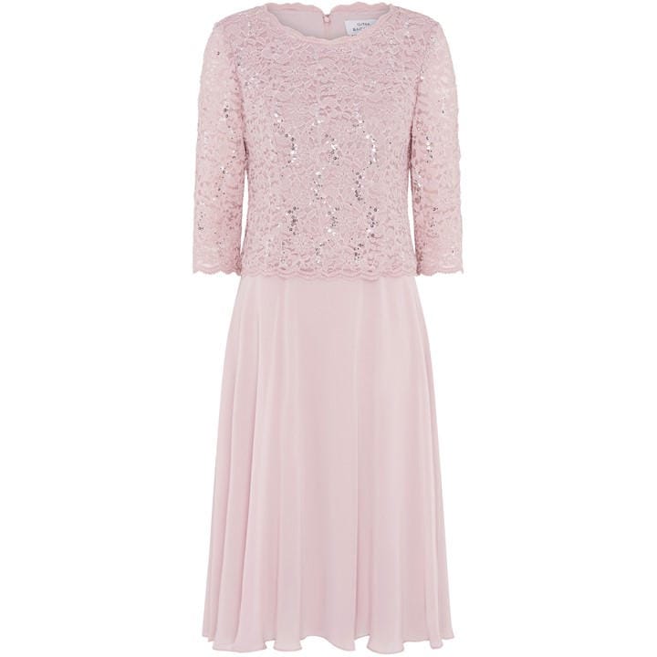 Gina Bacconi Rona Midi Dress With Bodice And Skirt - Pink