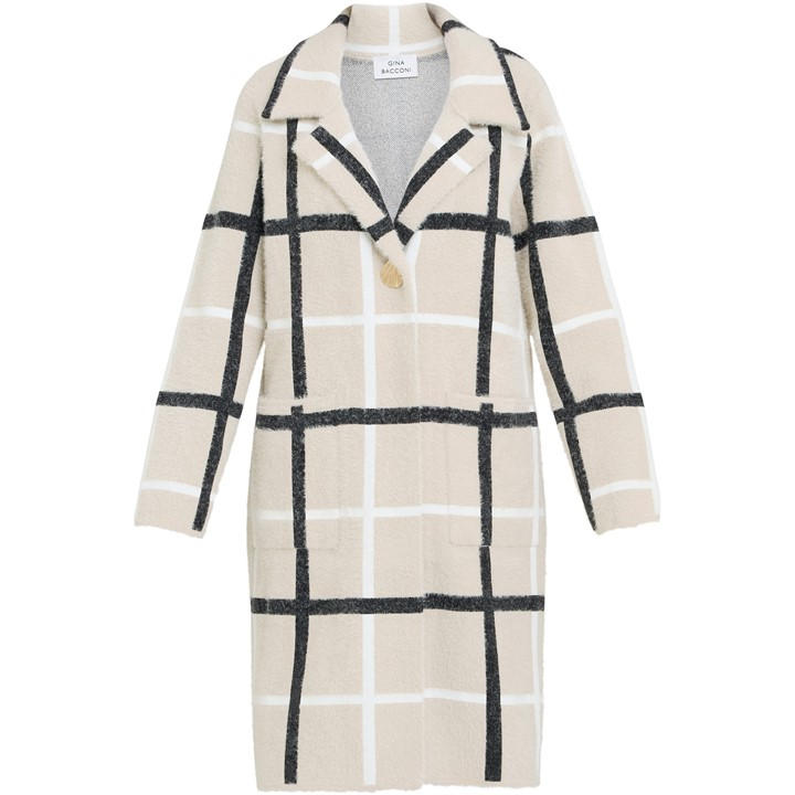 Gina Bacconi Women's Winslet Checked Overcoat - Black
