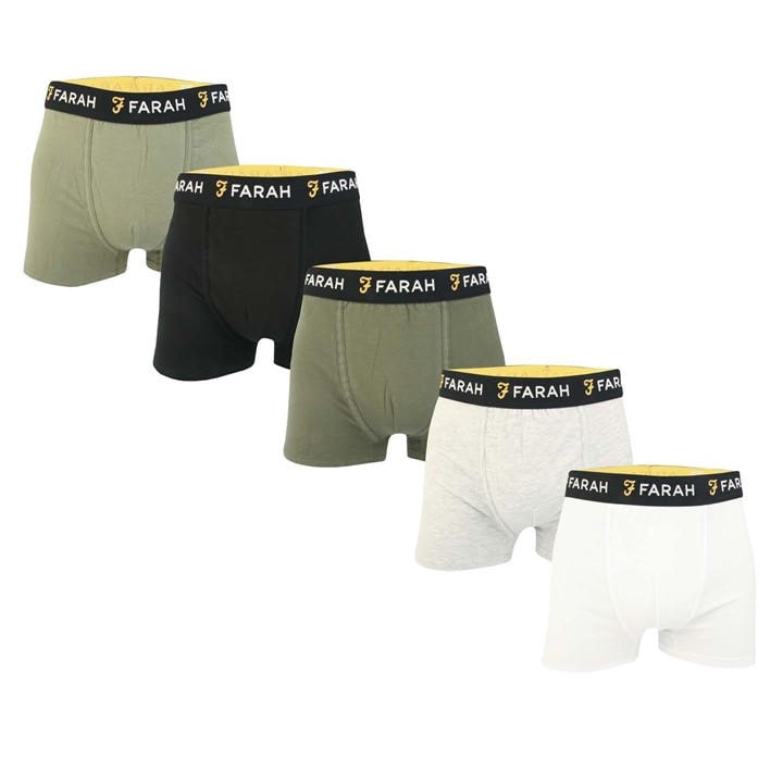 FARAH RENZO 5 PACK BOXER SHORTS