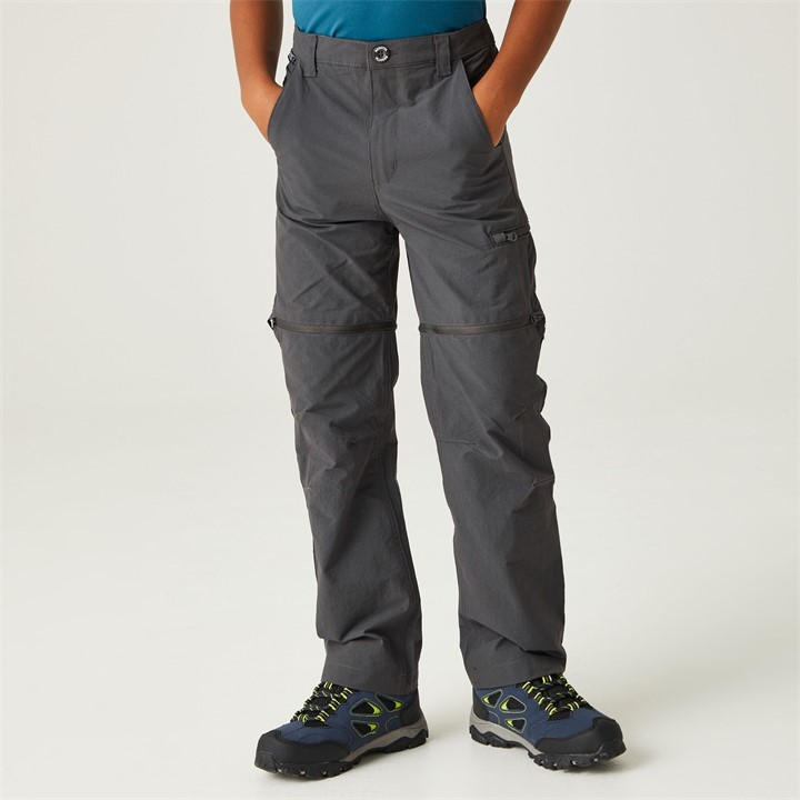 Regatta Unisex Kids Grey Junior Highton Zip Off Trousers C13yrs