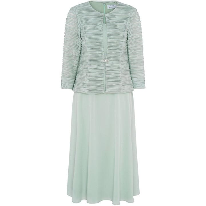 Gina Bacconi Page Fancy Jacket & Chiffon Dress - Green