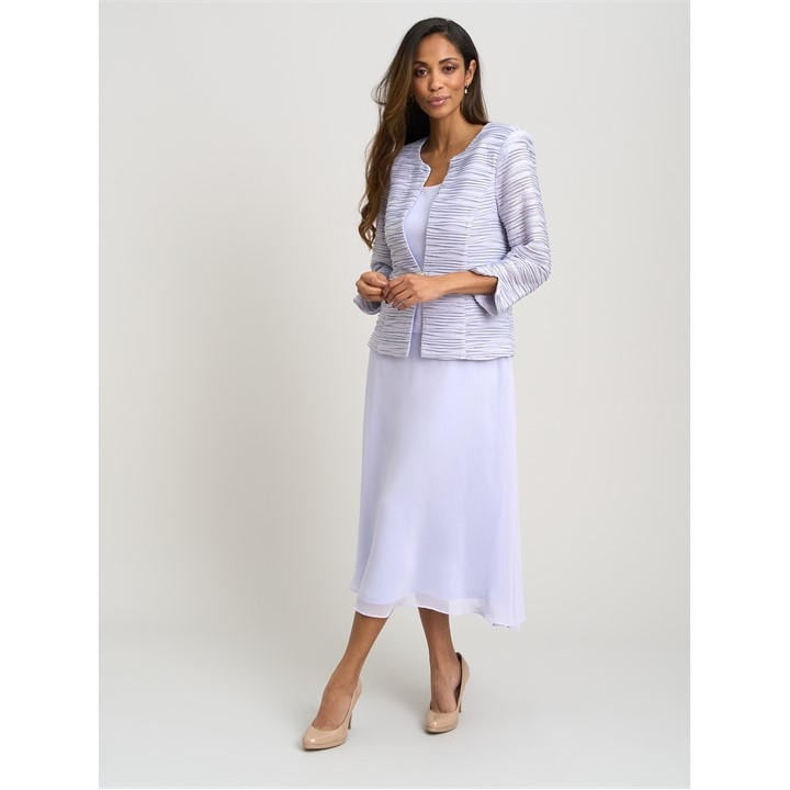 Gina Bacconi Page Fancy Jacket & Chiffon Dress - Purple