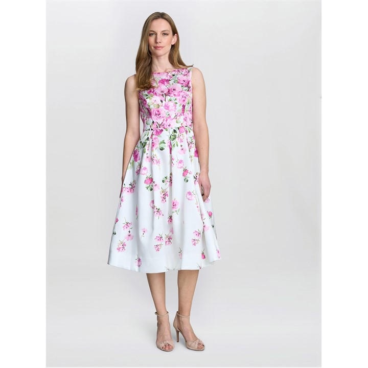 Gina Bacconi Women's Sophia Floral Midi A-Line Dress - Multi