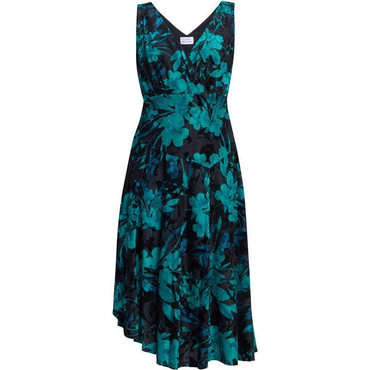 Gina Bacconi Women's Beth Floral Midi A-Line Dress - Black