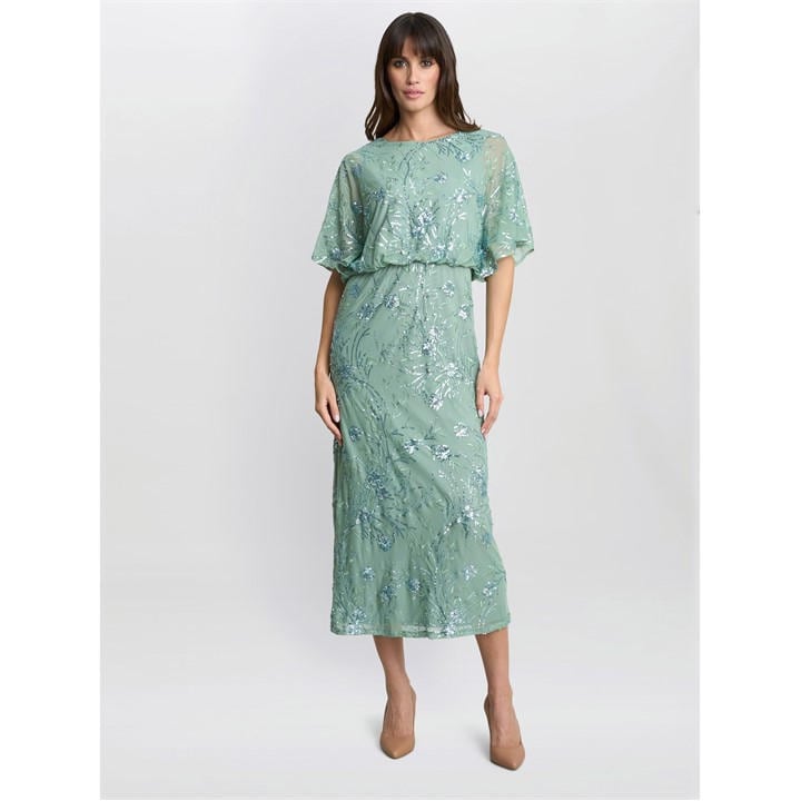 Gina Bacconi Women's Ava Sequin Maxi Dress - Green