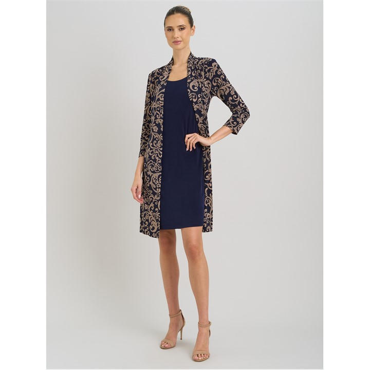 Gina Bacconi Patsey Mock Dress And Jacket - Blue Gina Bacconi Patsey Mock Dress And Jacket - Blue