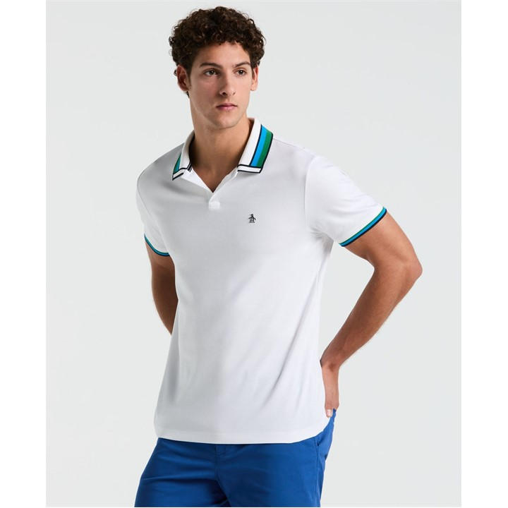 Original Penguin Men's White Interlock Polo Shirt Medium