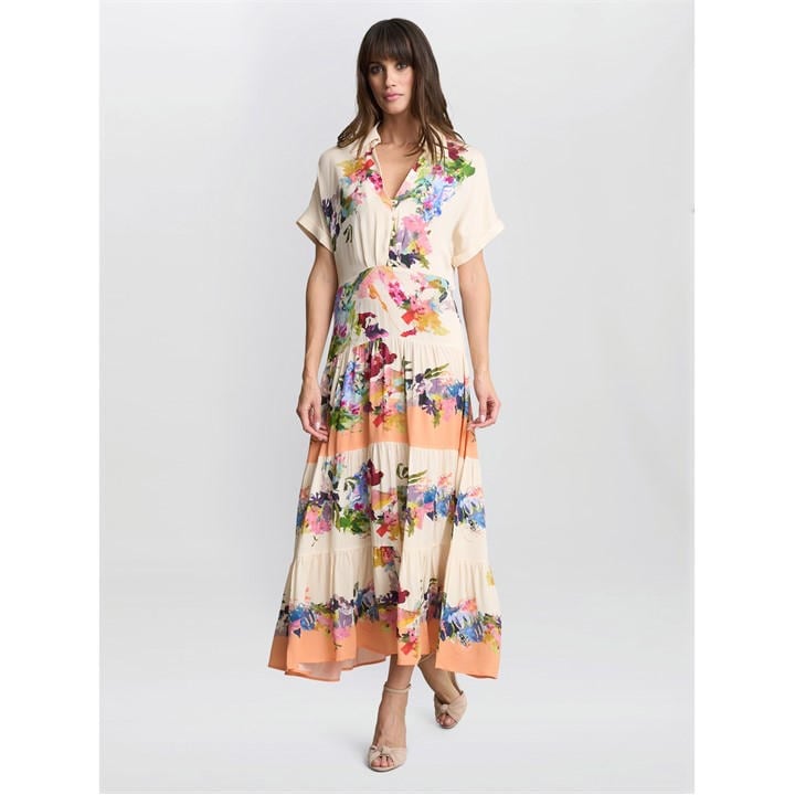 Gina Bacconi Women's Sarah Floral Shift Dress - Orange