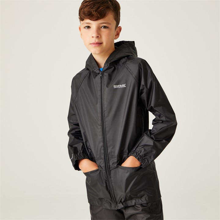 Regatta Girls Black Kids Stormbreak Waterproof Jacket C15-C16