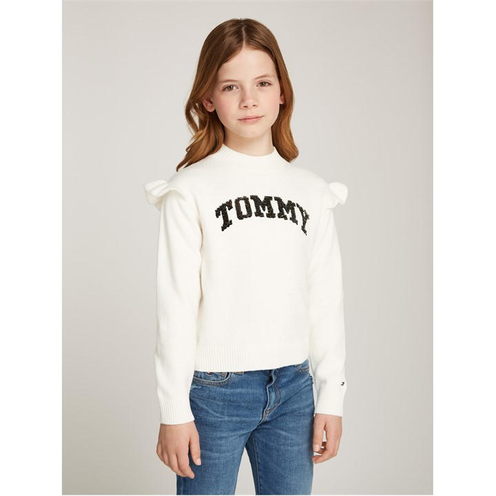 Tommy Hilfiger Tommy Flip Flop Sequins Sweater - White