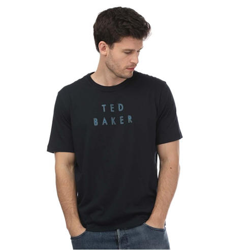 Lot De 3 T-Shirts Homme Ted Baker – Noir, Col Rond, Taille S – Coton Stretch Respirant