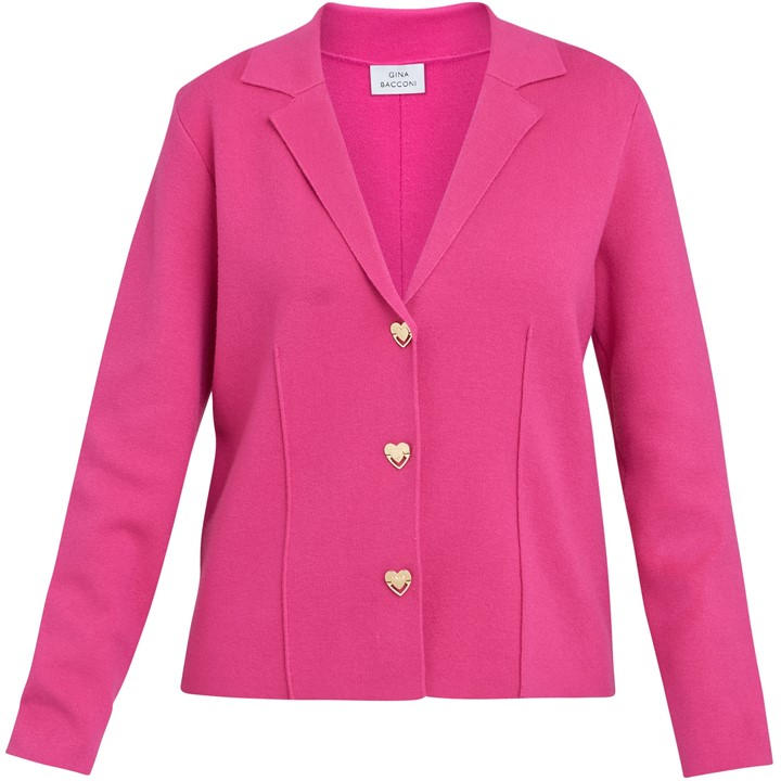 Gina Bacconi Alyona Heart Button Jacket - Pink