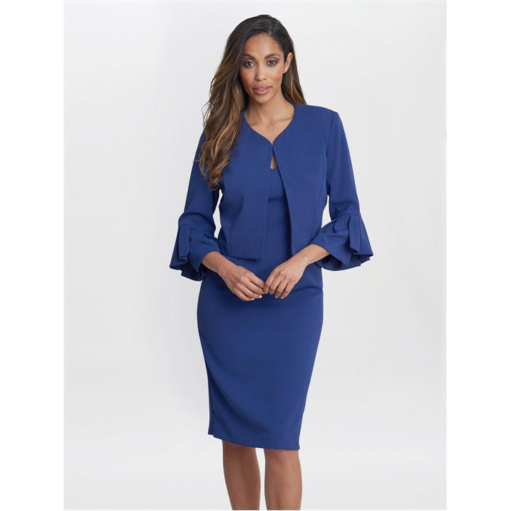 Gina Bacconi Women's Gigi Moss Crepe Cape - Blue