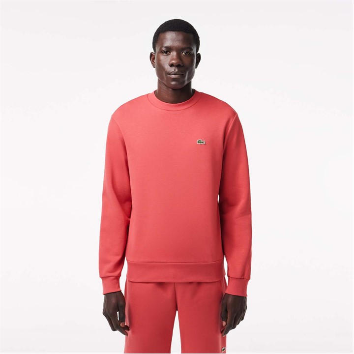 Lacoste Men's Red Fleece Crewneck Sweatshirt Small