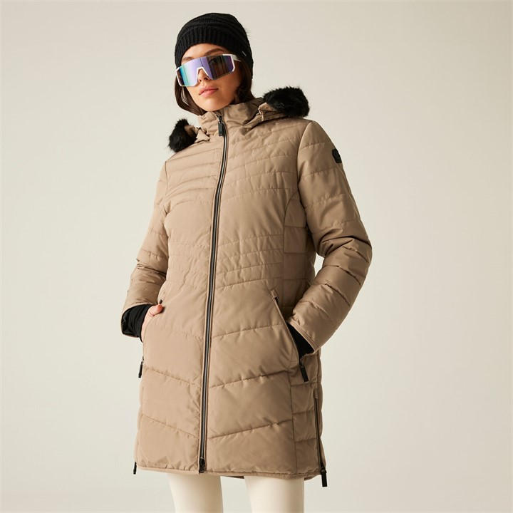 Dare 2B Women's Beige Striking Iii Waterproof Jacket Size 8
