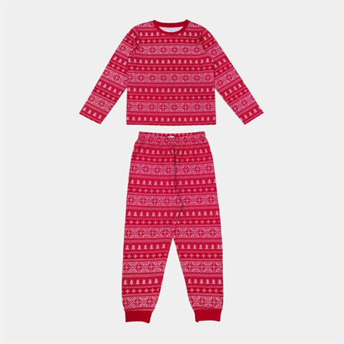 Linea - Unisex Kids Fairisle Christmas Cotton Long Sleeve Pyjama Sets