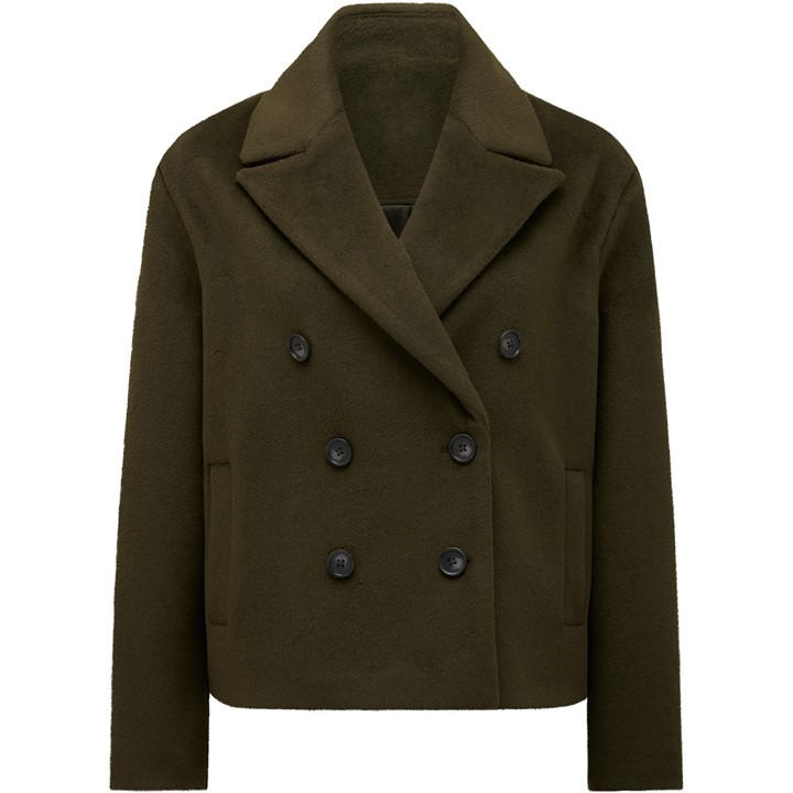 Forever New Women's Khloe Double-Breasted Peacoat - Green
