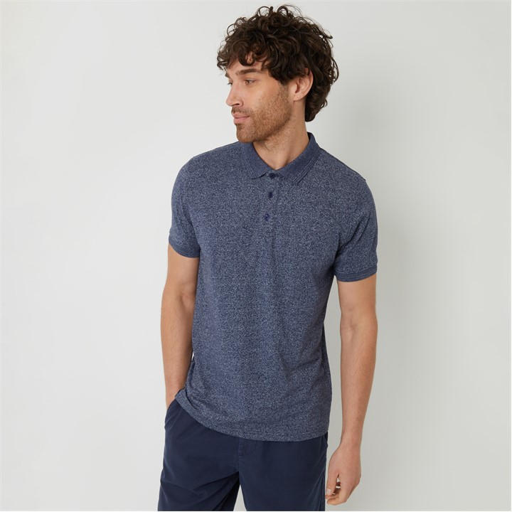 Threadbare Cotton Jersey Grindle Polo Shirt In Blue