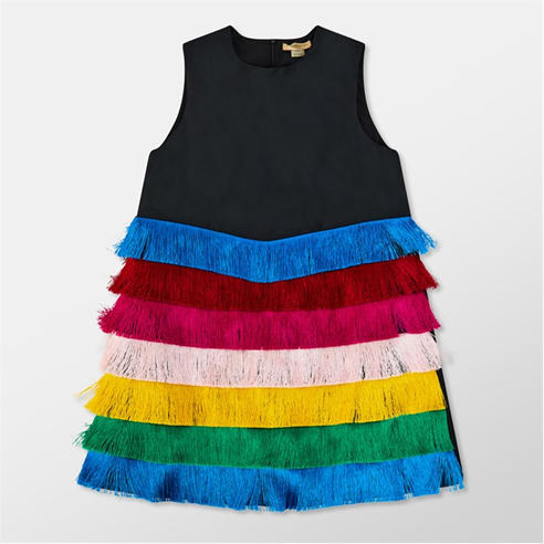 STELLA MCCARTNEY - Rainbow Fringed Sleeveless Dress Juniors