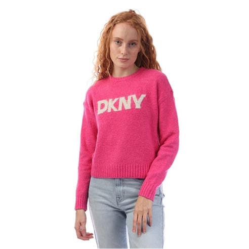 DKNY - Tinsle Logo Boucle Crew Knit Sweater
