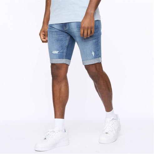 Crosshatch - Riptrey Scratch Detail Denim Shorts