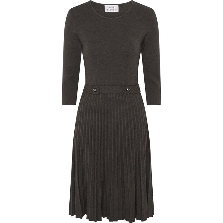 Gina Bacconi Annabella Pleated Midi Dress - Black