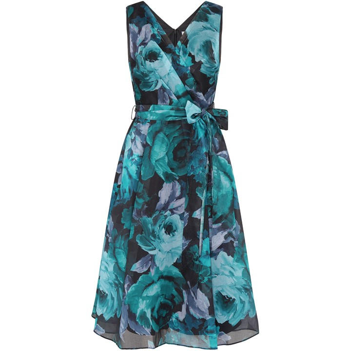 Gina Bacconi May Floral Midi Dress - Black