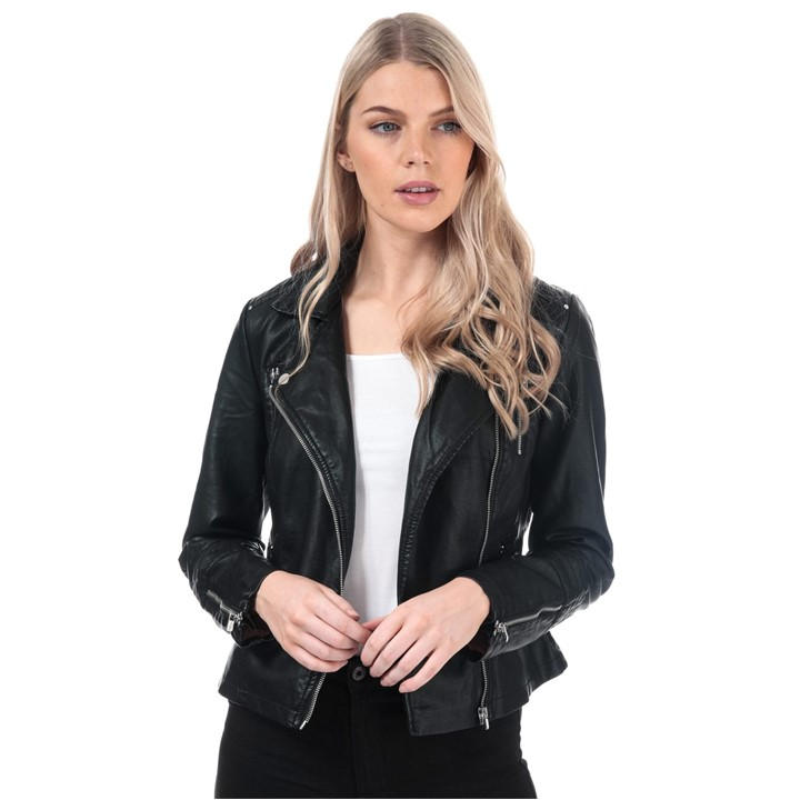 ONLY GEMMA FAUX LEATHER BIKER JACKET