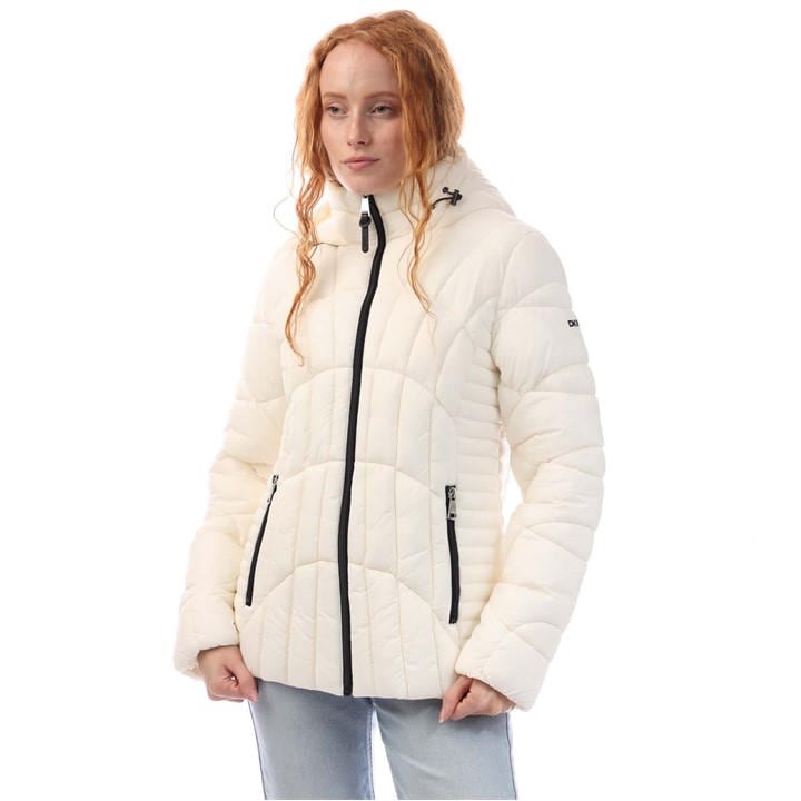 Dkny Zip Front Packable Jacket In White