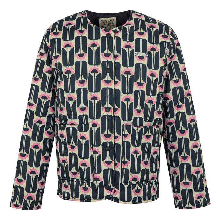 Regatta Women's Black Tall Flowers Orla Kiely Summer Quilted Jacket Size 14