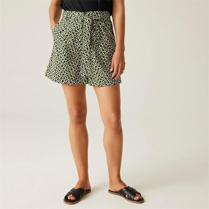 Regatta Women's Jasmine Flower Black Orla Kiely Summer Ii Shorts Size 16